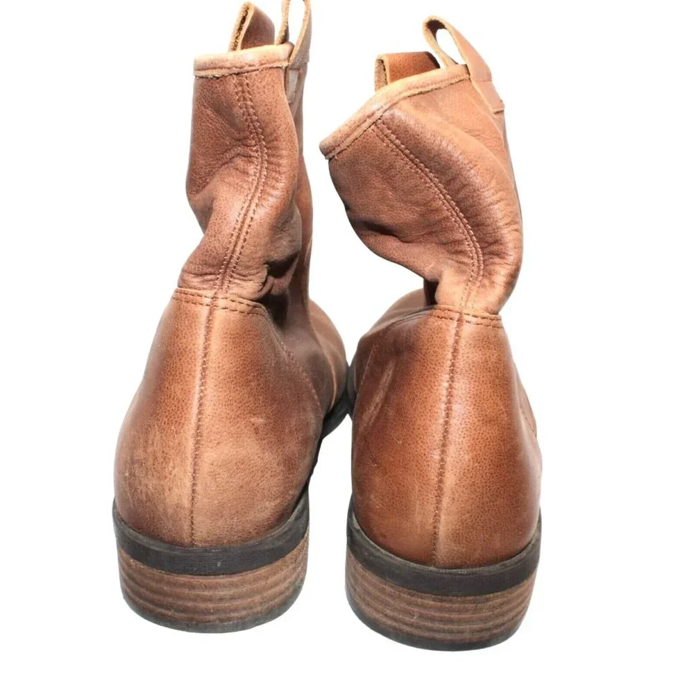 Sole Society Natasha Sz 9.5M Distressed Brown Leather Ankle Pull On Boot Bootie - Picture 8 of 16